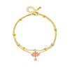 Bracelet de cheville en fleur de lotus rose