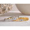 Evil Eye Stainless Metal Cubic Zirconia Bangle Bracelet