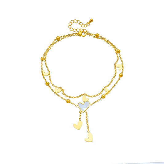 Multi-layer Non-fading Love Anklet