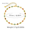 Square Wrapped Colored Zircon Anklet