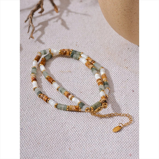 Natural Stone Beads Necklace Handmade Chain