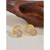 Fashion Natural Stone Gold Stud Earring