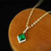 Oval Emerald Pendant Necklace