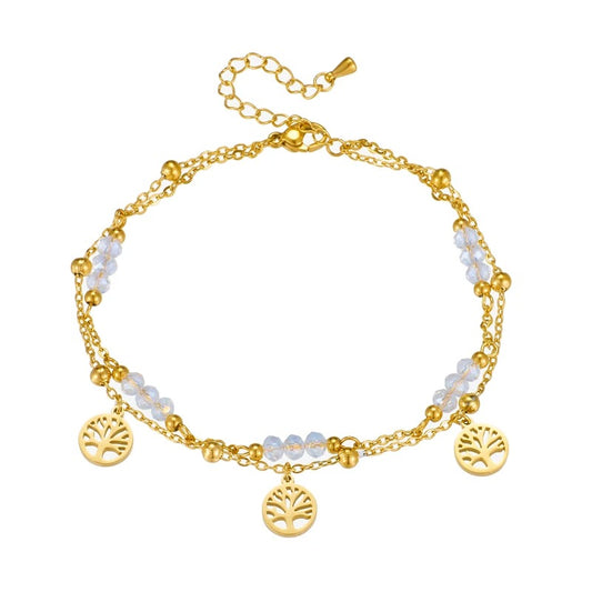 Double Layer Tree Charm Anklet