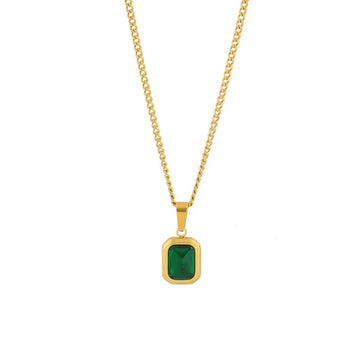 Emerald Cubic Zirconia Pendant Necklace