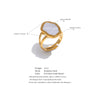 Stylish Unique Natural Shell Adjustable Gold Ring