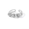 Stars Embossed Hoop Double Layer Open Ring