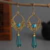 Bohemian Inlaid Blue Stone Drop Earring