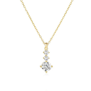 Zircon Prata Pendant Necklace