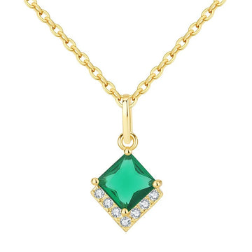 Oval Emerald Pendant Necklace