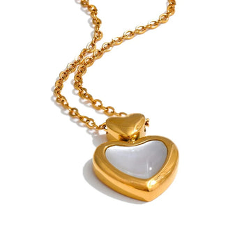 Natural Shell Heart Love Necklace