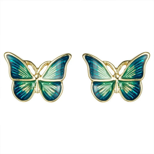 Vintage Green Ladies Butterfly Party Stud Earring