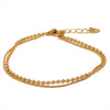 Flat And Bead Chains Double Layer Fashion Bracelet