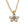 Bling Cubic Zirconia Flower Pendant Necklace