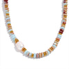 Trendy Natural Stone Freshwater Pearl Collar Necklace