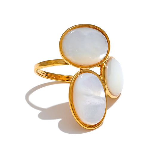 High Quality Natural Shell Flower Ring