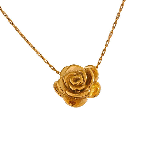 Stereoscopic Flower Pendant Necklace