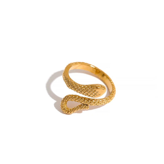 Goldener Ring mit Schlangenanhänger