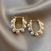 Stylish U Shaped Imitation Pearl Earring