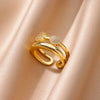 Fashion Square Round Double Ring