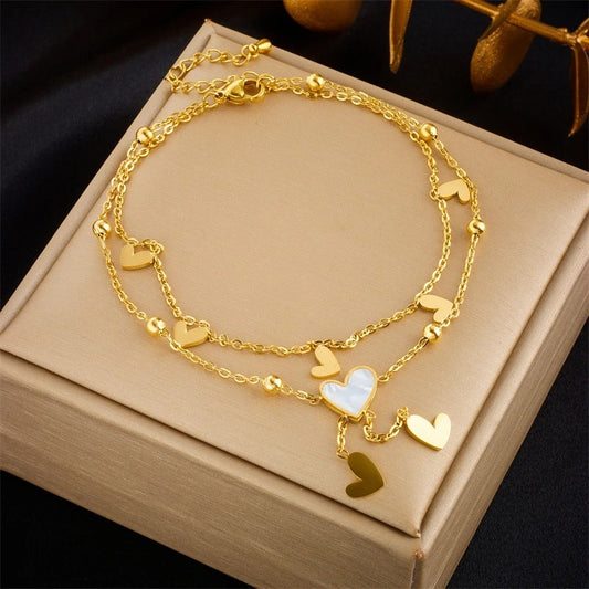 Multi-layer Non-fading Love Anklet