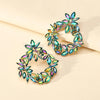 Elegant Colorful Rhinestone Big Earring