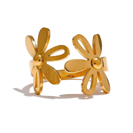 Plant Flower Open Gold Ring