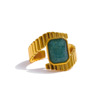 Blue Apatite Statement Ring