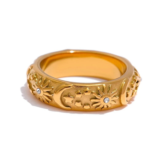 Celestial Star Moon Women Ring