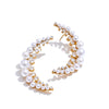 High Quality Shiny Cubic Zirconia Simulated Pearls Moon Stud Earring