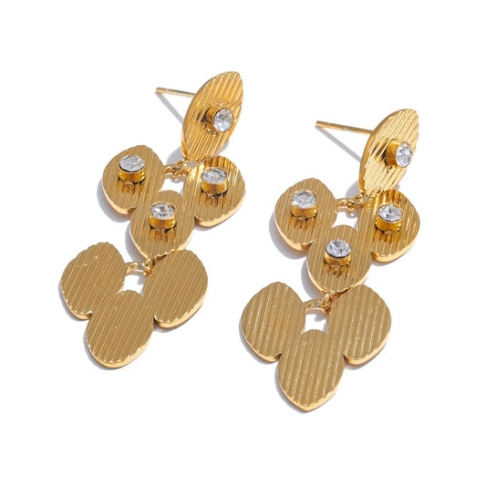 Unique Zirconia Flower Gold Earring