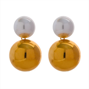 Elegant Imitation Pearls Ball Big Drop Earring