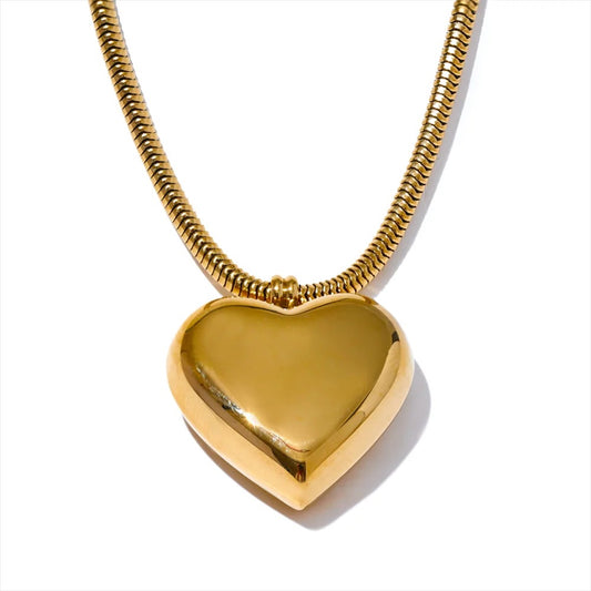 Heart Hollow Love Smooth Pendant Necklace