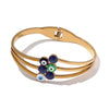 Statement Blue Enamel Eye Wide Bracelet