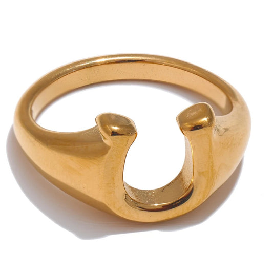 Lucky Symbols Stylish Unique U Shape Ring