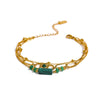 Malachite Stone Green Handmade Multi Layer Bracelet