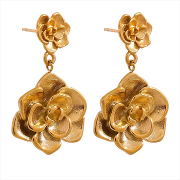 Stereoscopic Flower Dangle Earring