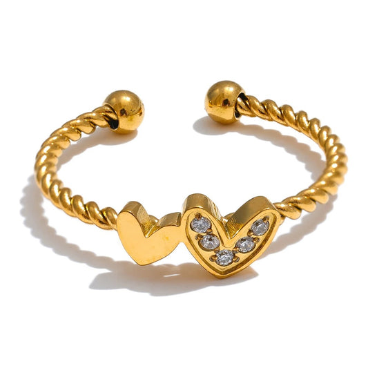 Open Adjustable Sweet Heart Summer Finger Ring