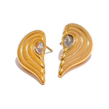 Big Promotion Trendy Cz Stripe Stud Earring