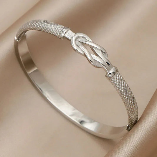 Unique Thin Knot Bangle Bracelet