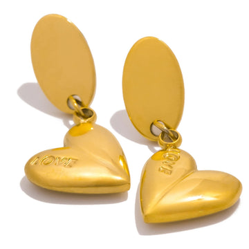 Elegant Heart Pendant Earring