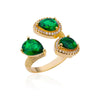 Cubic Zirconia Green Water Drop Ring