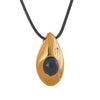 Agate Stone Pendant Pu Leather Necklace