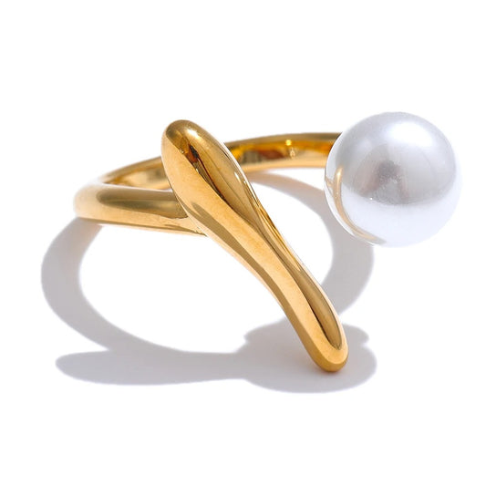 Unique Design Imitation Pearls Chic Finger Ring