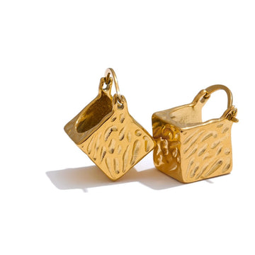 High Quality Metal Square Hollow Cast Earring