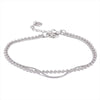 Flat And Bead Chains Double Layer Fashion Bracelet