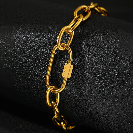 Hiphop Ot Buckle Chunky Atmospheric Bracelet