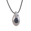 Agate Stone Pendant Pu Leather Necklace