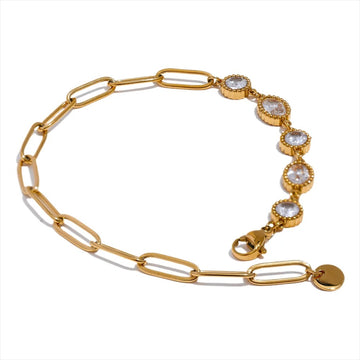 Delicate Shiny Zirconia Chain Fashion Bracelet