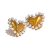 Heart Imitation Pearls Fashion Lover Earring